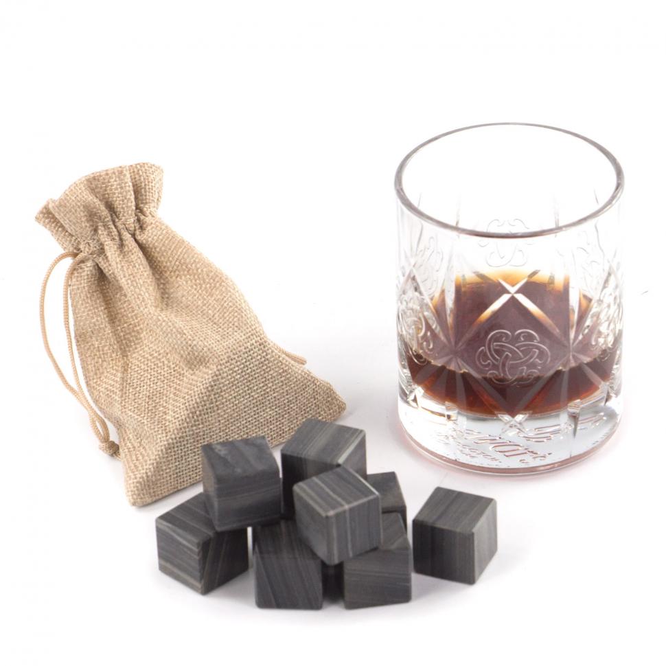 Камни для виски 9 кубиков из полосатого мрамора фото 1 — 