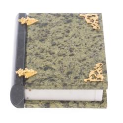 Шкатулка в виде книги &quot;Книжка&quot; камень змеевик 13х17,5х4 см — 
