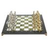 Шахматы "Восточные" доска 40х40 см мрамор змеевик фигуры металл фото 2 — 