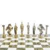 Шахматы "Восточные" доска 40х40 см мрамор змеевик фигуры металл фото 5 — 