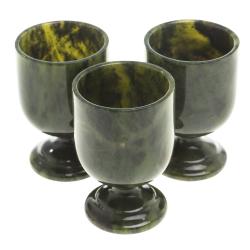 Набор рюмок из нефрита 3 шт 40мл 4,3х6,5 см — 