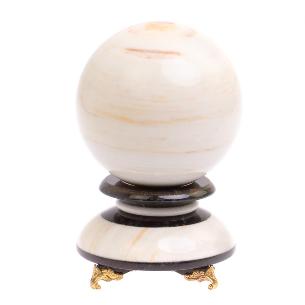 Сувенир "Шар Антистресс" из газганского мрамора 10 см фото 1 — 