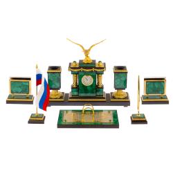 Письменный набор из малахита &quot;Орел&quot; Златоуст — 