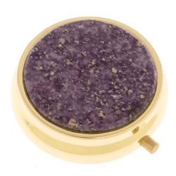 Таблетница на 3 отделения камень флюорит цвет золото — 