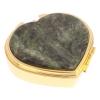 Таблетница "Сердце" на 3 отделения камень актинолит цвет золото фото 1 — 