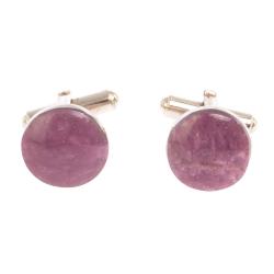 Запонки камень турмалин круглые — 