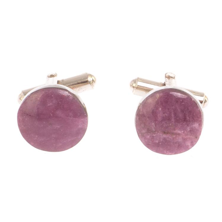 Запонки камень турмалин круглые фото 1 — 