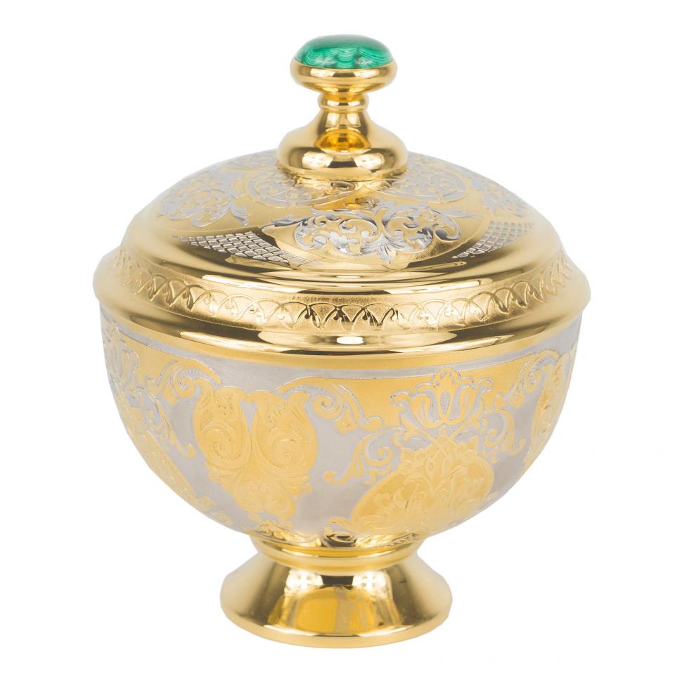 Сахарница металлическая "Малахит" в подарочной коробке Златоуст фото 1 — 