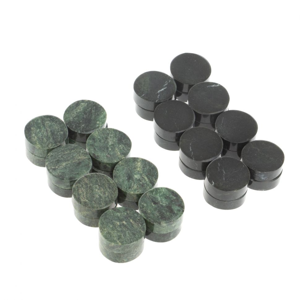 Игровые фишки для нард и шашек 25 мм змеевик фото 1 — 