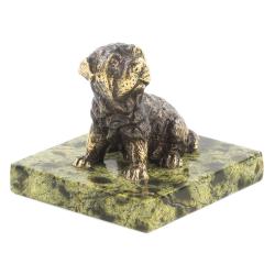 Статуэтка из бронзы и змеевика &quot;Собачка средняя №10&quot; — 