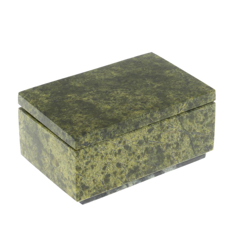 Шкатулка из змеевика 11,5х8х5,5 см фото 1 — 