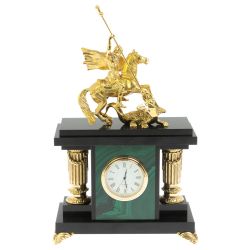 Часы из малахита &quot;Георгий Победоносец&quot; — 