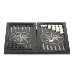 Настольные нарды &quot;Роза ветров / Природа&quot; камень гранит — 