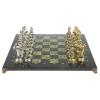 Шахматы "Восточные" доска 40х40 см змеевик фигуры металлические фото 2 — 