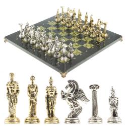 Шахматы &quot;Восточные&quot; доска 40х40 см змеевик фигуры металлические — 