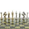 Шахматы "Восточные" доска 40х40 см змеевик фигуры металлические фото 5 — 