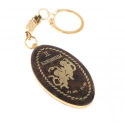 Брелок знак зодиака &quot;Близнецы&quot; камень обсидиан — 