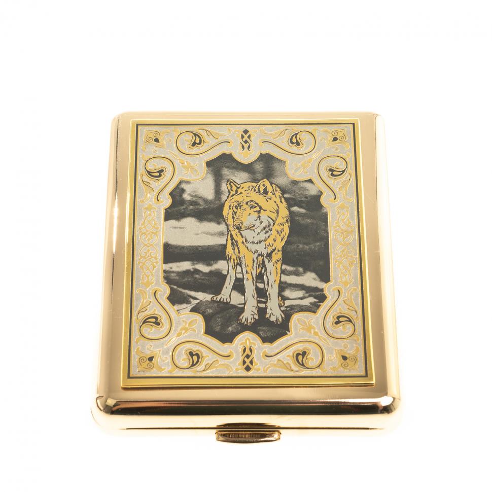 Портсигар с гравюрой "Волк" Златоуст фото 1 — 