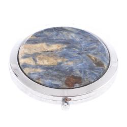 Зеркало круглое из камня кианит цвет серебро — 