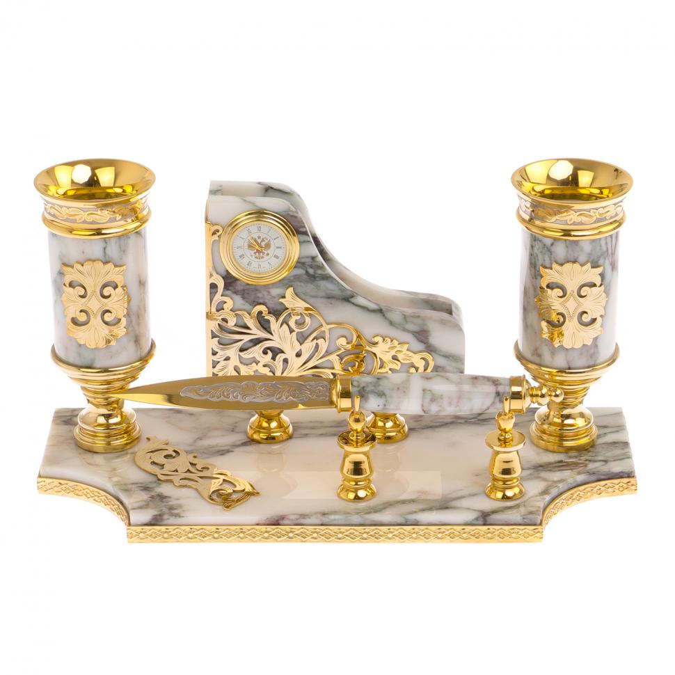 Письменный прибор "Меценат" из мрамора Златоуст фото 1 — 