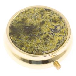 Таблетница на 3 отсека камень змеевик цвет золото — 