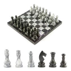 Шахматы из камня &quot;Традиционные&quot; мрамор змеевик 38х38 см — 