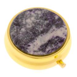 Таблетница на 3 отделения камень гетчеллит цвет золото — 