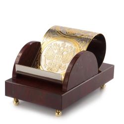 Подставка для телефона &quot;Герб России&quot; камень яшма в подарочной коробке Златоуст — 