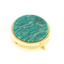 Таблетница на 3 отсека амазонит цвет золото — 