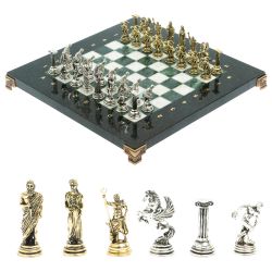 Шахматы &quot;Олимпийские игры&quot; 28х28 см из змеевика и мрамора — 