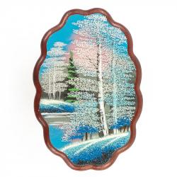Панно овальное &quot;Зима&quot; 25х16 см каменная крошка — 