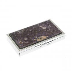 Таблетница на 3 отделения камень сиреневый флюорит цвет серебро — 