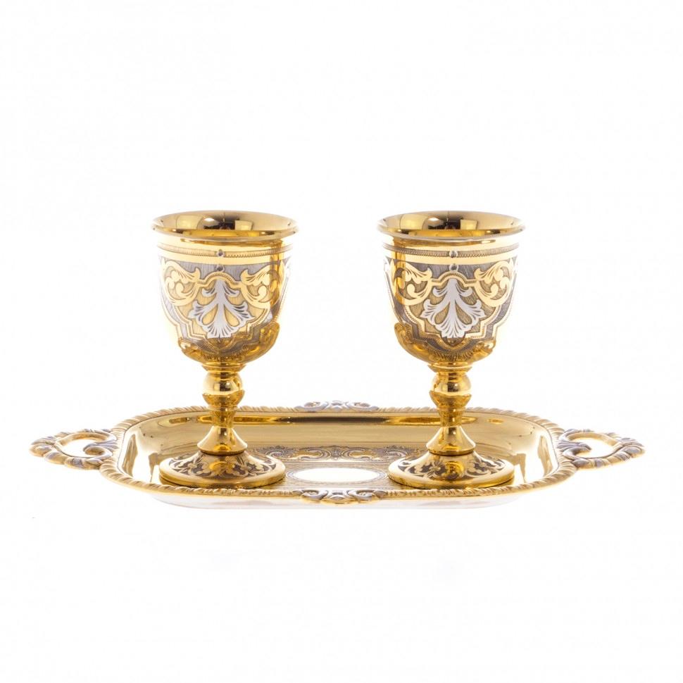 Набор для ликёра "Дуэт" 2 рюмки на подносе Златоуст фото 1 — 