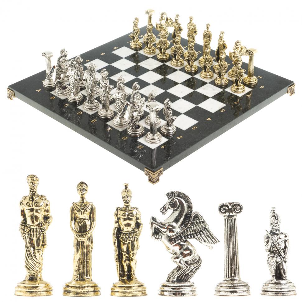 Шахматы "Восточные" доска 40х40 см мрамор фигуры металл фото 1 — 