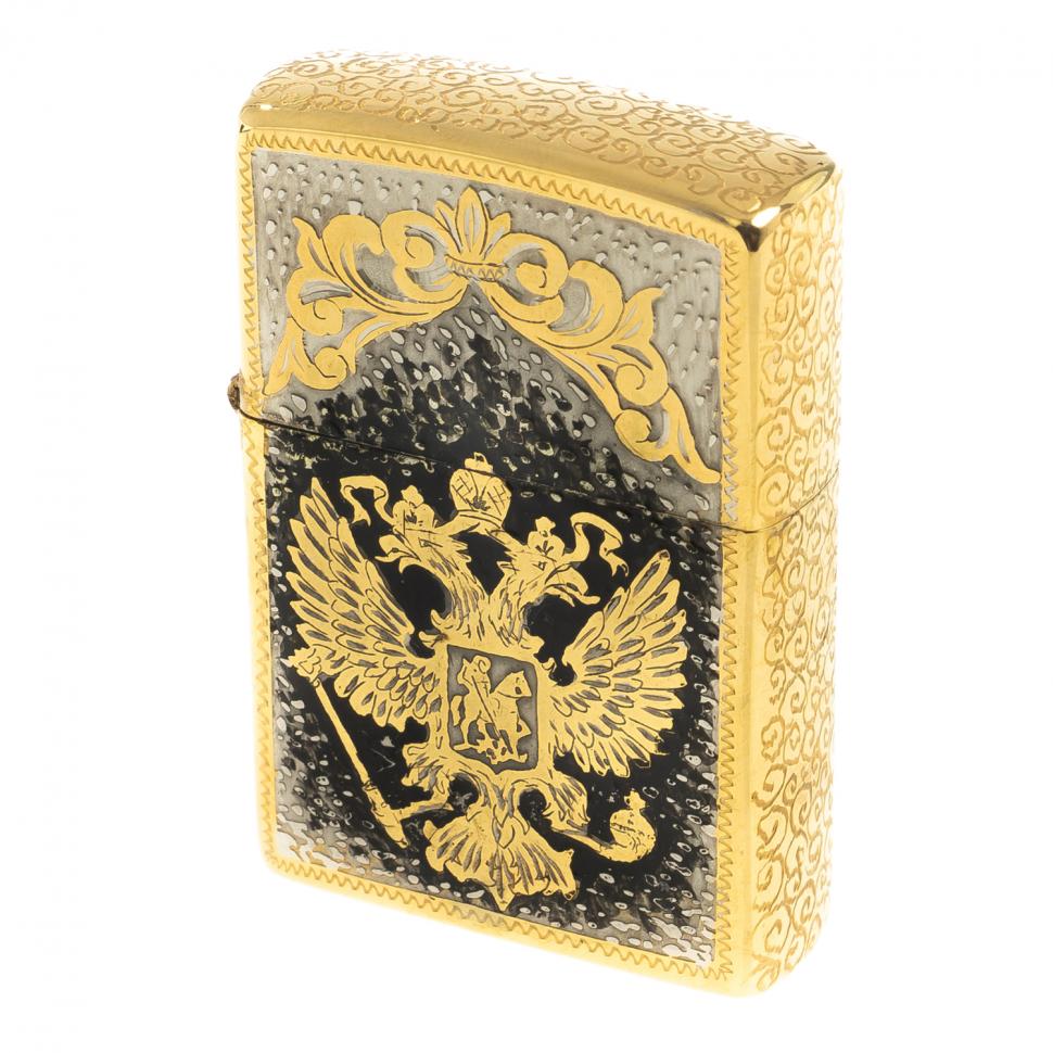 Зажигалка Zippo с гравировкой "Герб РФ" Златоуст фото 1 — 