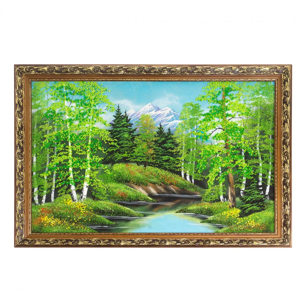 Картина "Летний пейзаж" багет 46х66 см, каменная крошка фото 1 — 