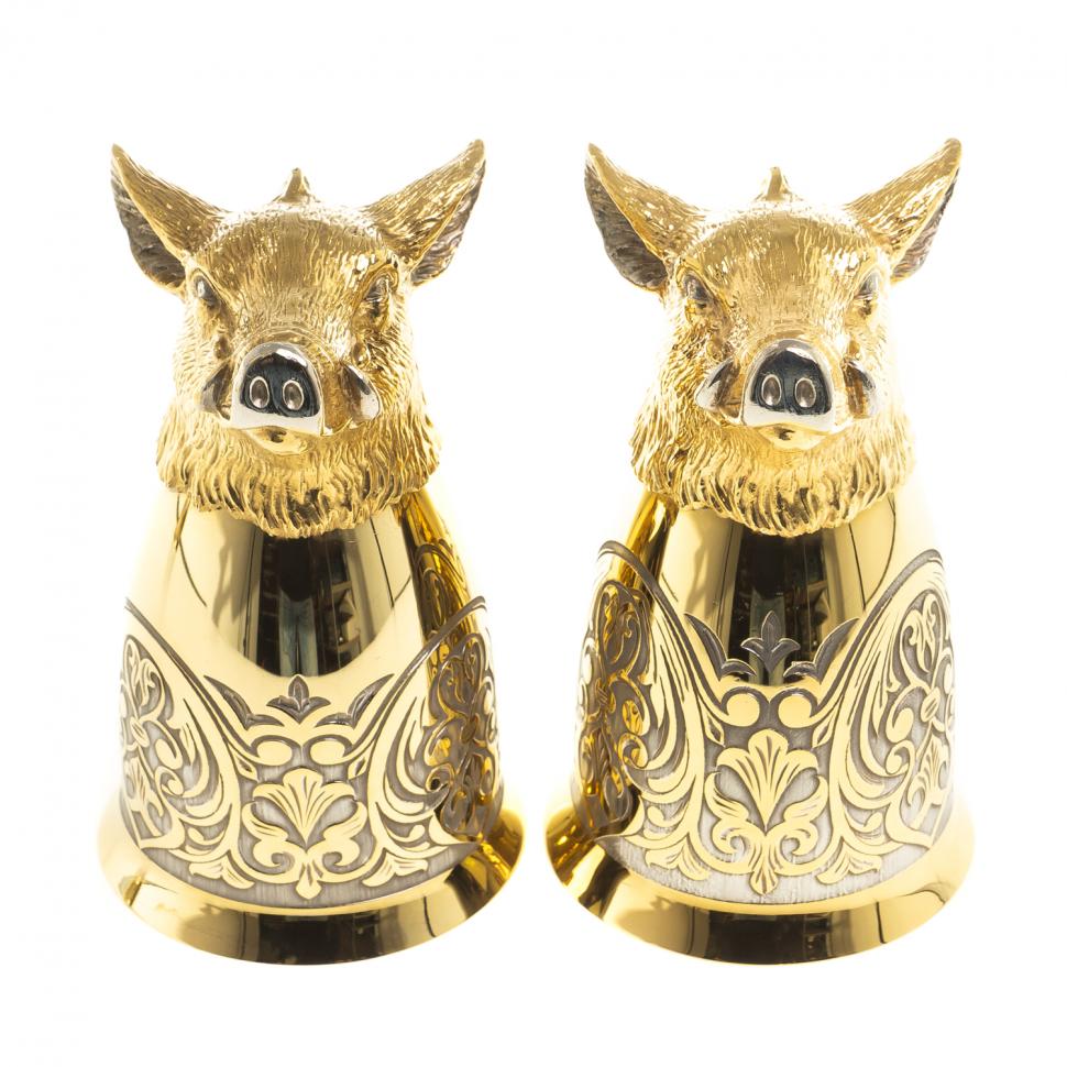 Стопки перевертыши "Кабан" 70 мл 2 шт Златоуст фото 1 — 