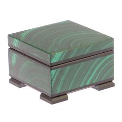 Шкатулка из малахита 6,5х6,5х4,5 см — 