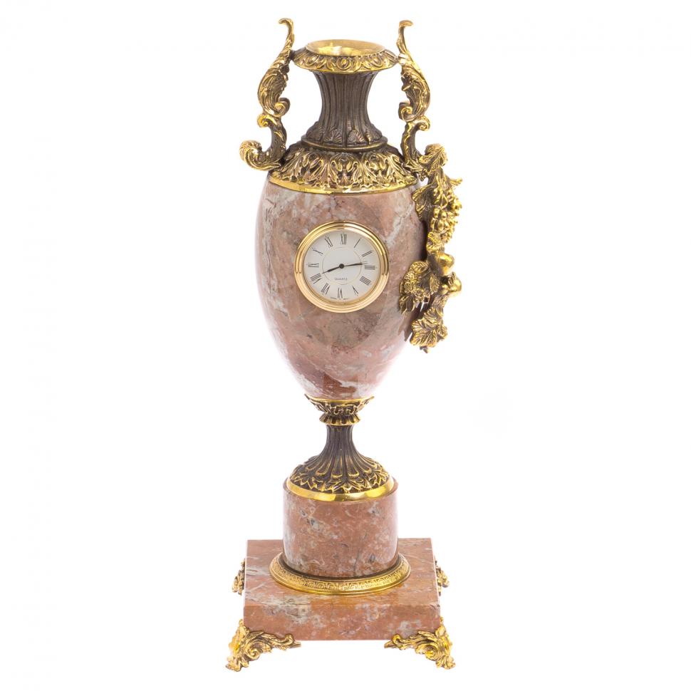 Ваза с часами "Виноград" камень креноид бронза фото 1 — 