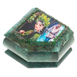 Шкатулка Хозяйка медной горы змеевик 11х9х6,5 см — 