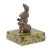 Статуэтка из бронзы на подставке из змеевика "Заяц" фото 2 — 