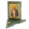 Икона с подсвечником Серафим Саровский малая из змеевика 9,5х9,5х10 см фото 1 — 