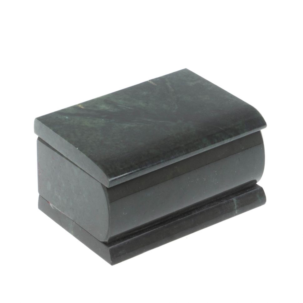 Шкатулка из змеевика 10х7х5,5 см фото 1 — 