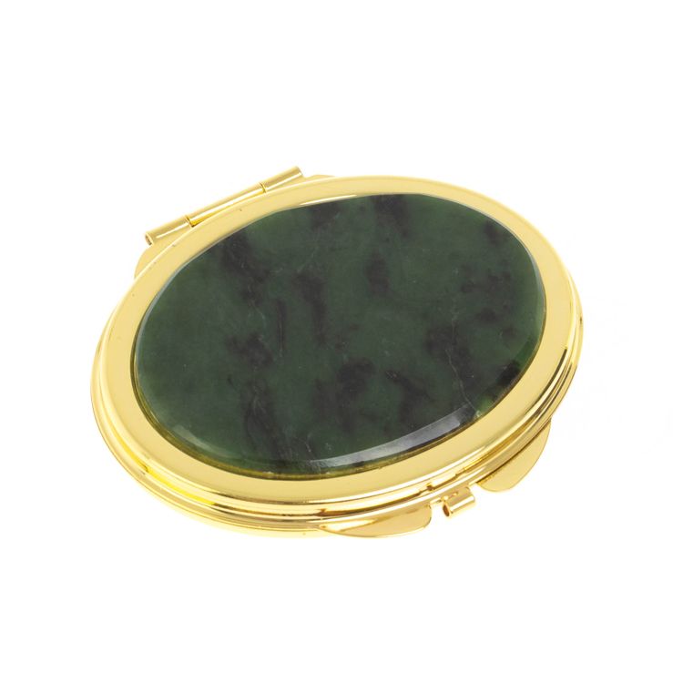 Зеркальце овальное из нефрита цвет золото фото 1 — 