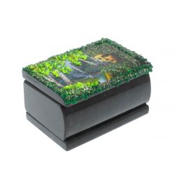 Шкатулка &quot;Хозяйка медной горы&quot; из змеевика 10х6,5х5,5 см — 