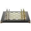 Шахматы настольные "Греко-Римская война" 32х32 см камень змеевик мрамор фото 2 — 