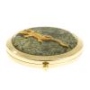 Зеркальце круглое из змеевика ящерица прямая цвет золото фото 3 — 