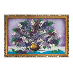 Картина &quot;Натюрморт сирень&quot; багет 57х87 см сиреневый фон — 