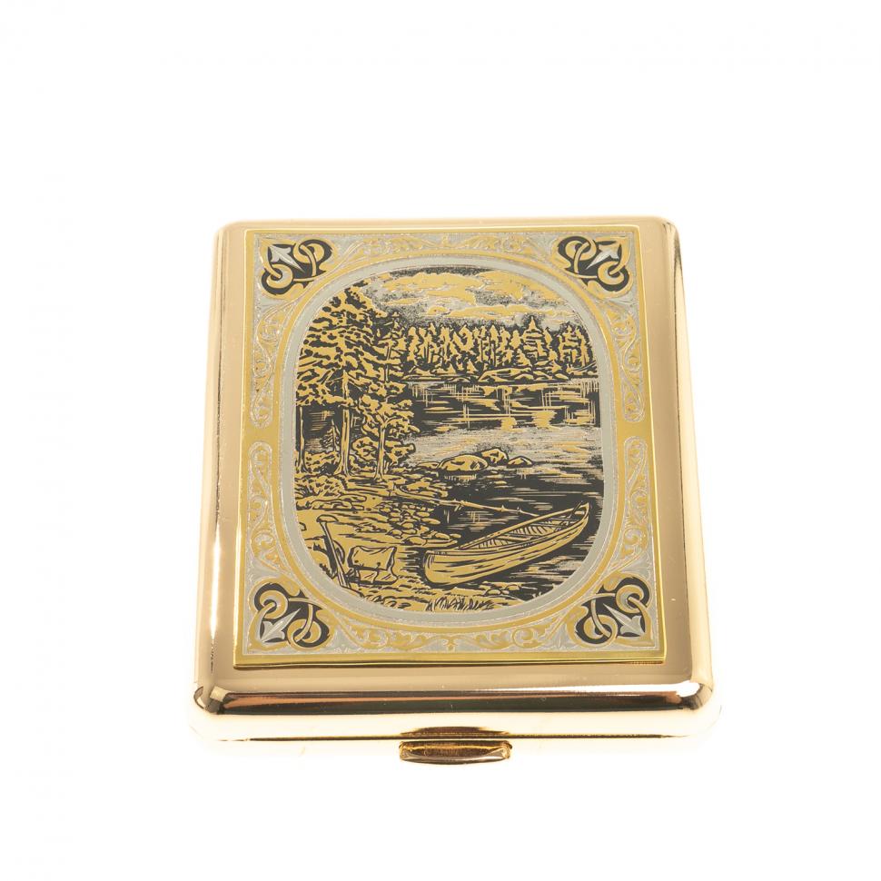 Портсигар с гравюрой "Природа" Златоуст фото 1 — 