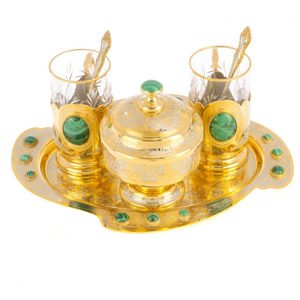 Чайный набор "Малахитовый" в подарочной коробке Златоуст фото 1 — 